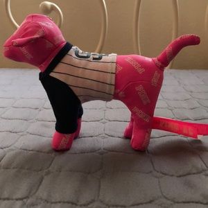 The PINK dog with little padres shirt